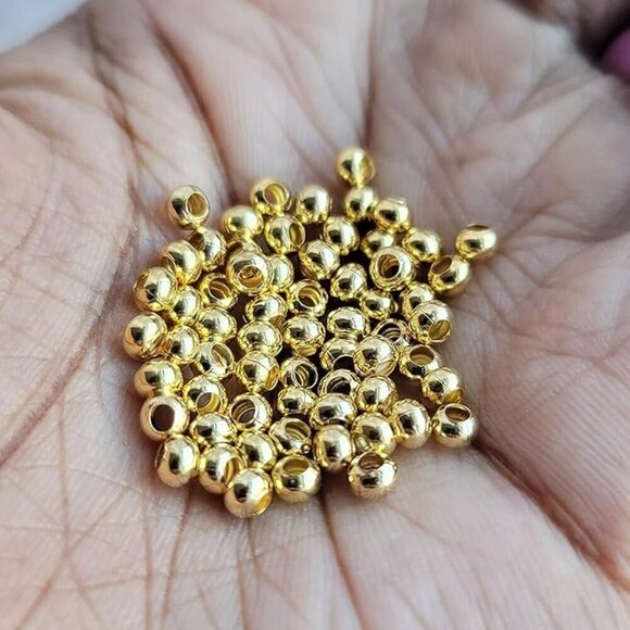 Hair Beads Loc Jewelry 24kt Gold Brass Beads for Dreadlock Accessories
